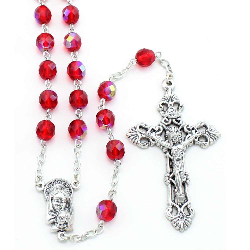 Wedding Rings Rosary with Crystal Beads