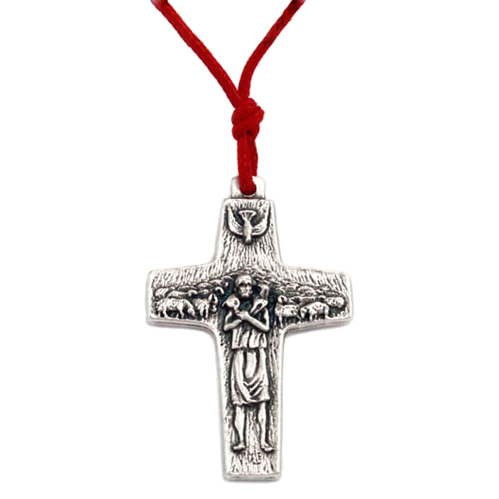 The Original Pope Francis Cross by Vedele, with 1 Red Cord, 1 inch cross, Made in Italy