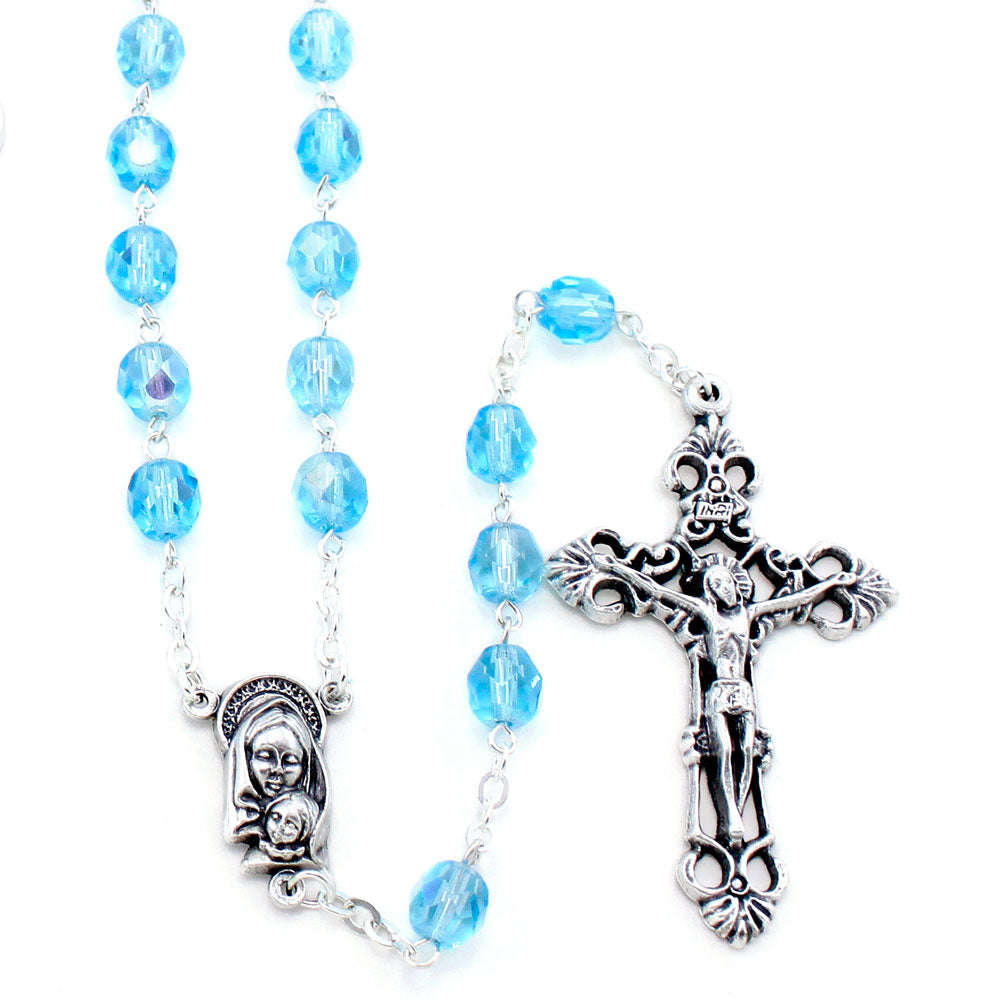 Wedding Rings Rosary with Crystal Beads