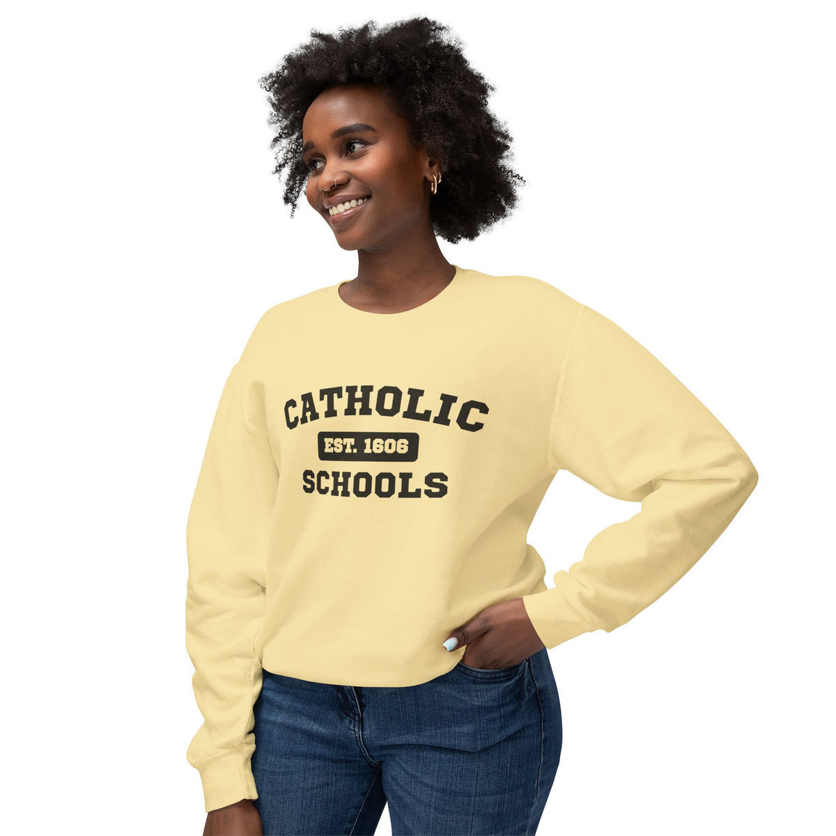 Catholic Schools Crewneck Sweatshirt – Established 1606 – Vintage School Pullover