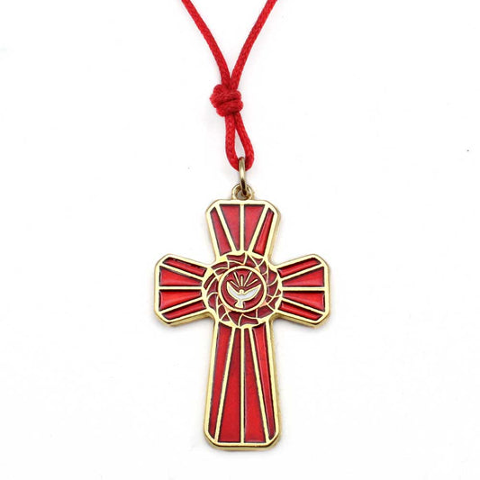 Holy Spirit Enamel Cross Pendant