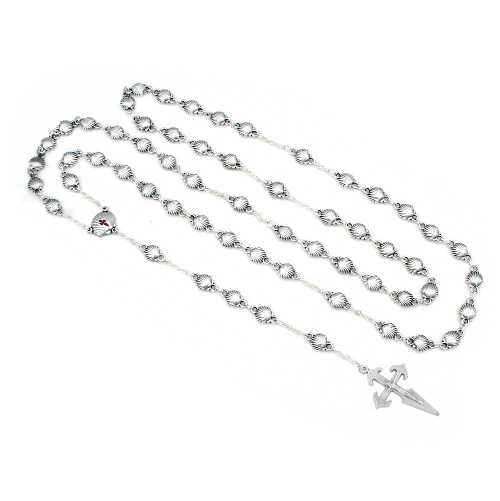 St James Santiago Pilgrimage Rosary metal shell beads