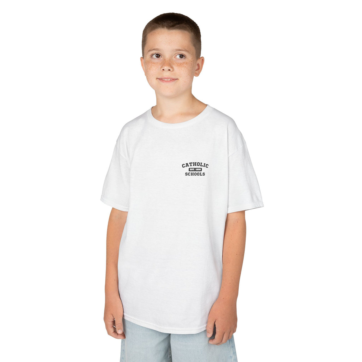 Catholic Schools Est. 1606 Kids T-Shirt – "Building Minds for This World, Souls for the Next" (Catholic Schools Series)