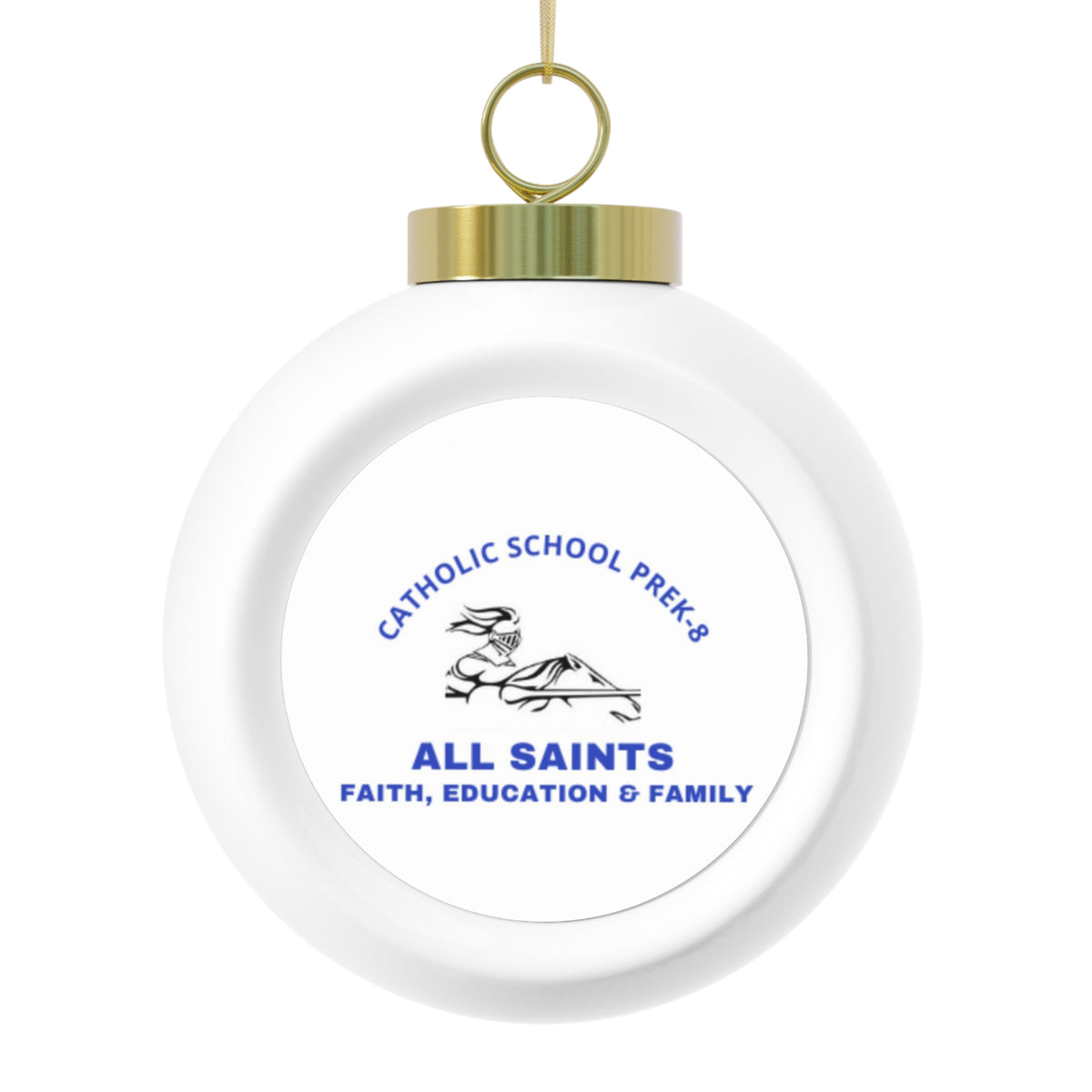 All Saints Catholic School - Cresson, PA -   Christmas Ball Ornament — Festive Poinsettia & Candles Holiday Glass Ornament